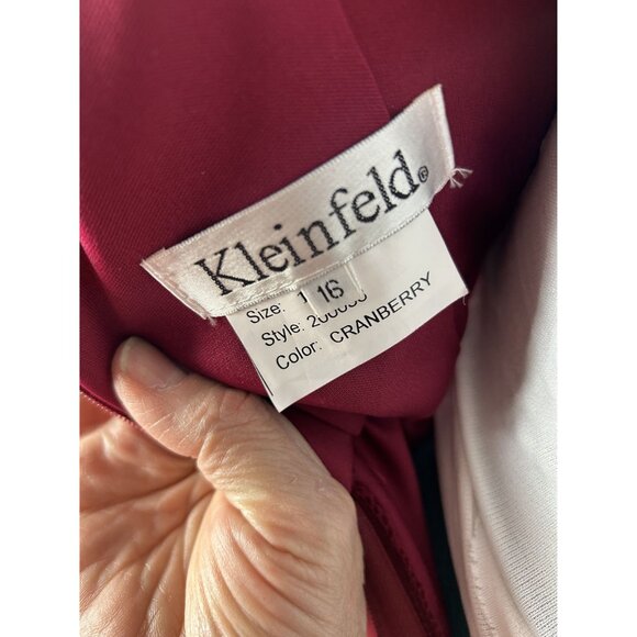 Kleinfeld Bridesmaid Prom dress color Cranberry, Size 16, NWT - Picture 10 of 10